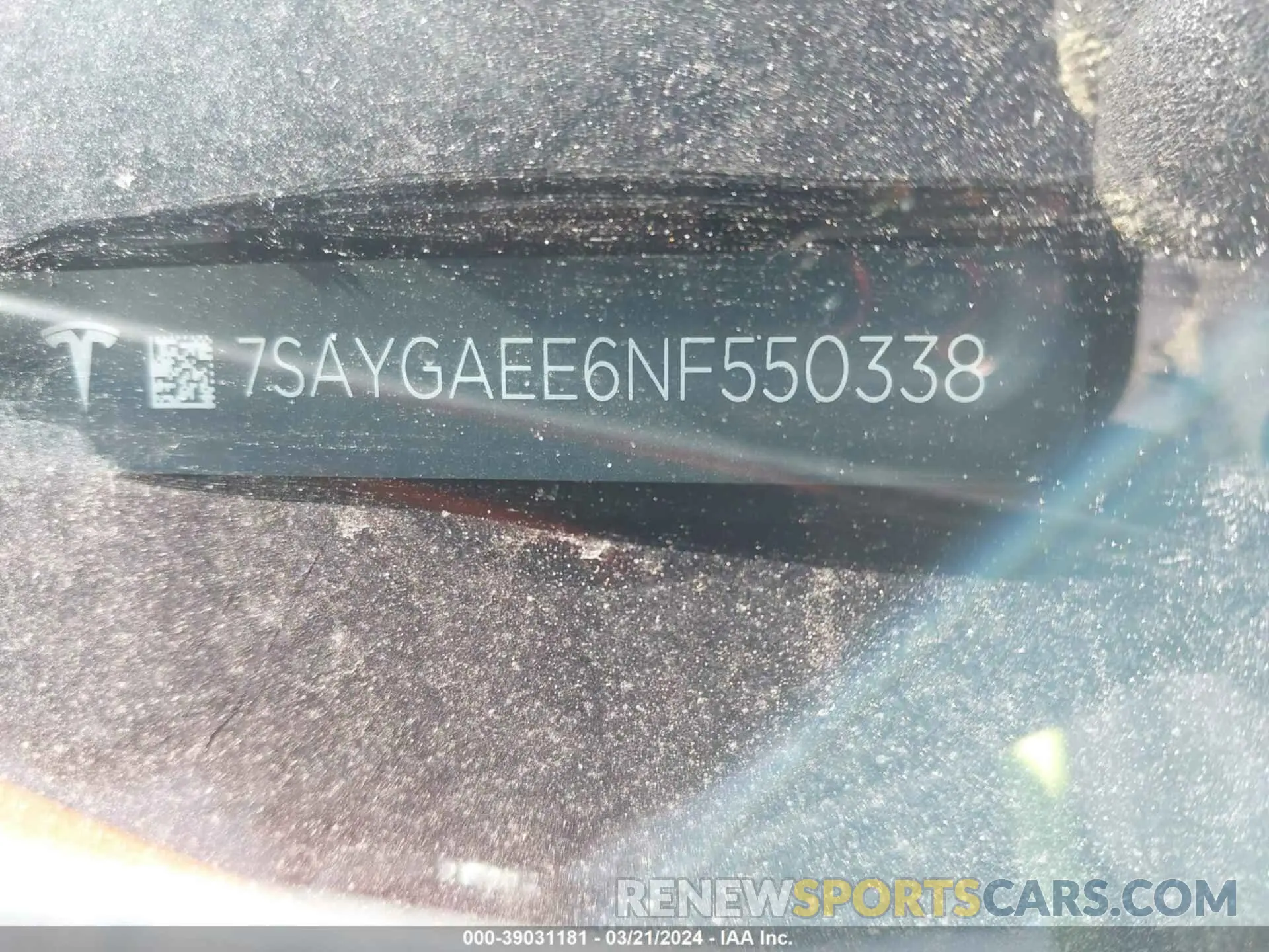 9 Фотография поврежденного автомобиля 7SAYGAEE6NF550338 TESLA MODEL Y 2022