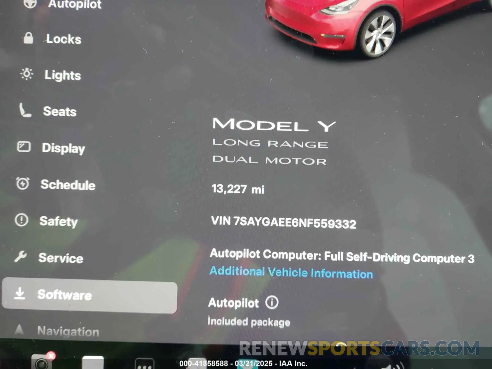 7 Photograph of a damaged car 7SAYGAEE6NF559332 TESLA MODEL Y 2022