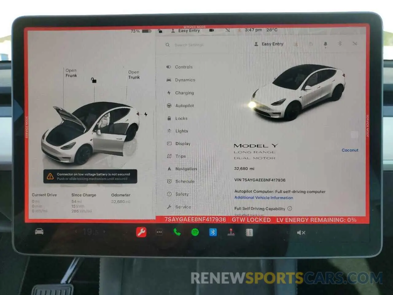 9 Фотография поврежденного автомобиля 7SAYGAEE8NF417936 TESLA MODEL Y 2022