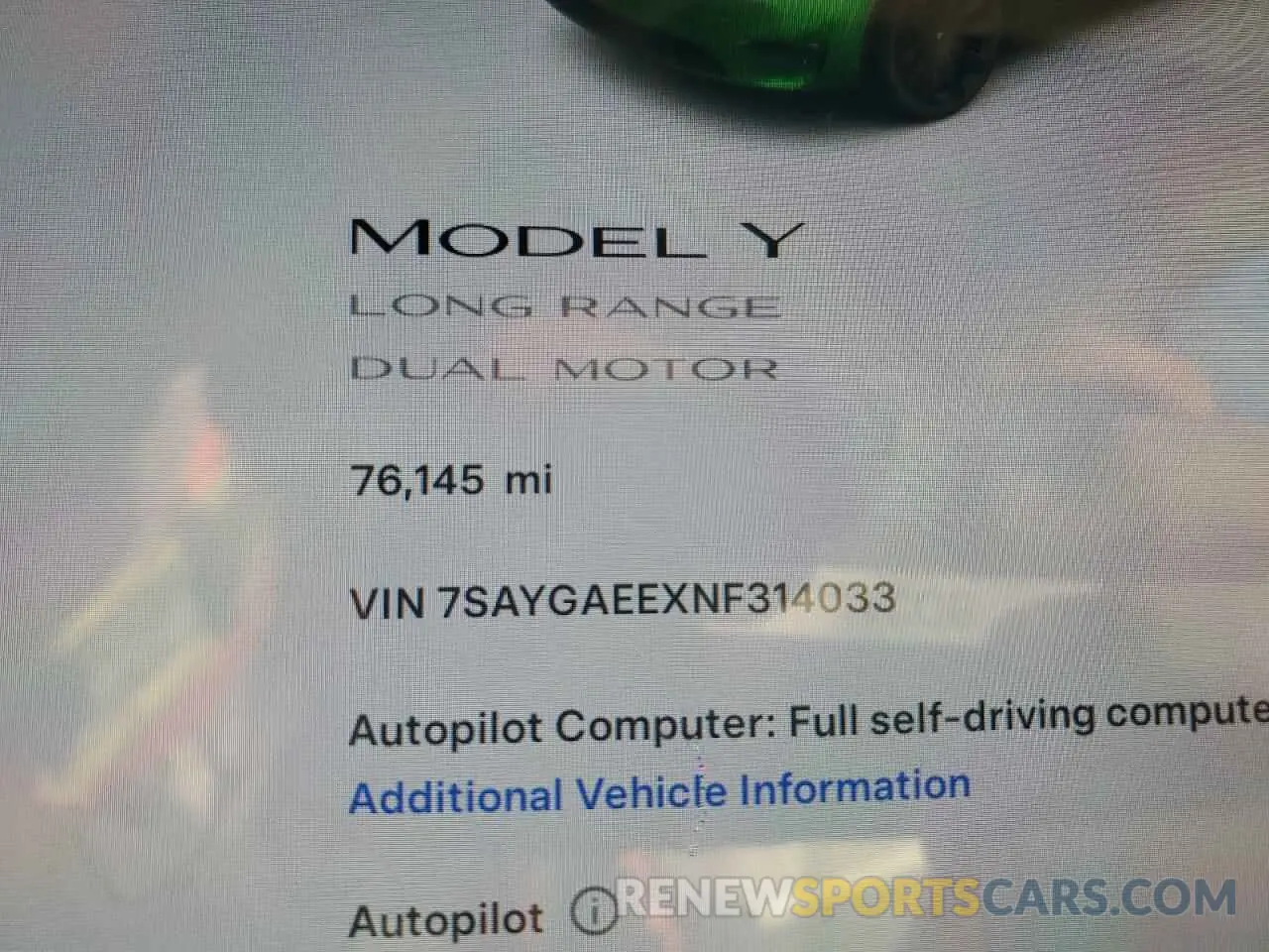 9 Photograph of a damaged car 7SAYGAEEXNF314033 TESLA MODEL Y 2022