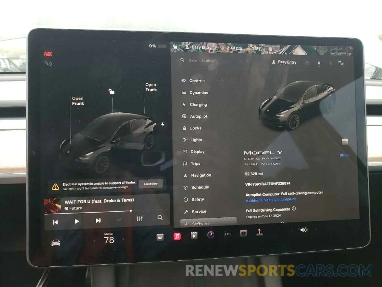 9 Фотография поврежденного автомобиля 7SAYGAEEXNF329874 TESLA MODEL Y 2022