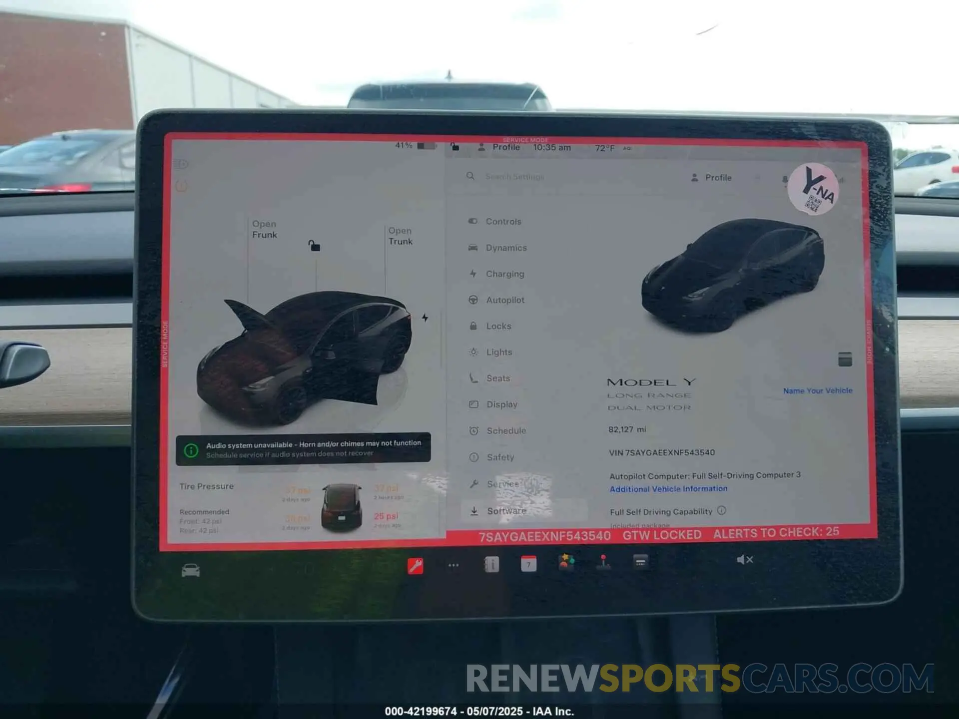 7 Photograph of a damaged car 7SAYGAEEXNF543540 TESLA MODEL Y 2022