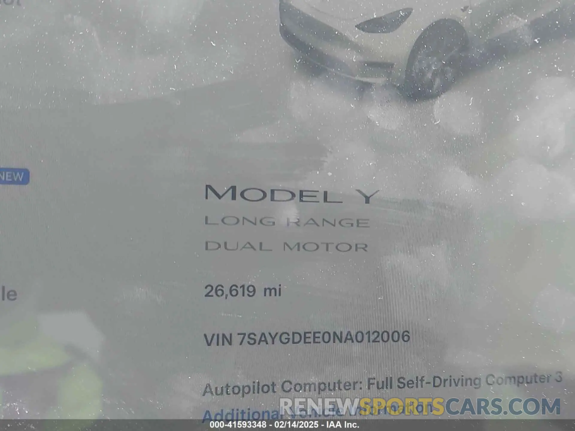 15 Фотография поврежденного автомобиля 7SAYGDEE0NA012006 TESLA MODEL Y 2022