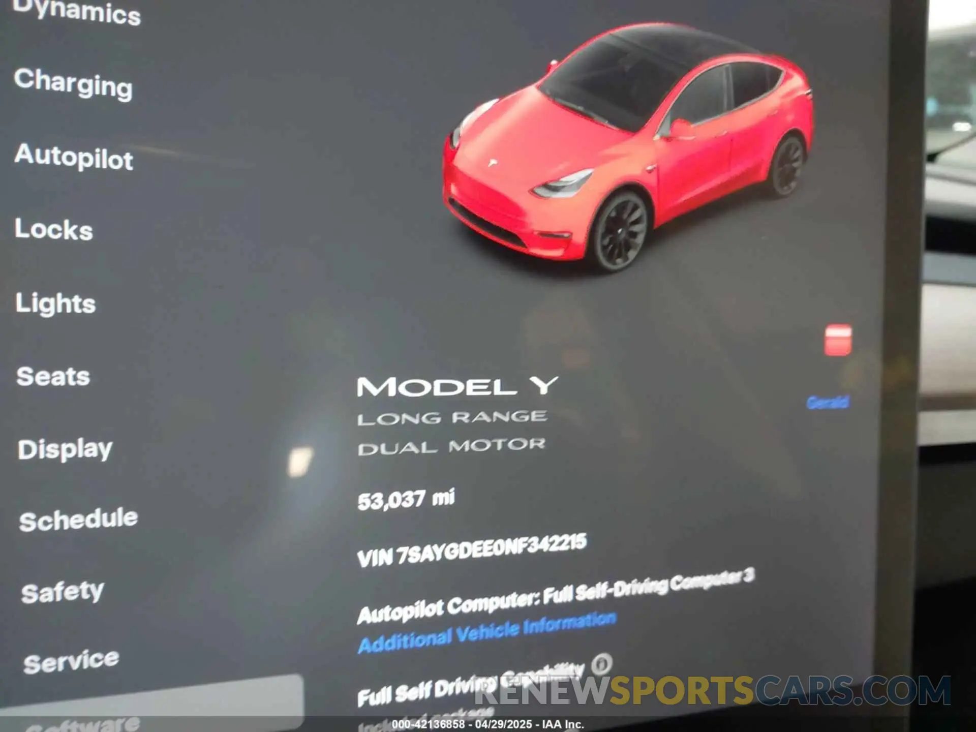 7 Фотография поврежденного автомобиля 7SAYGDEE0NF342215 TESLA MODEL Y 2022
