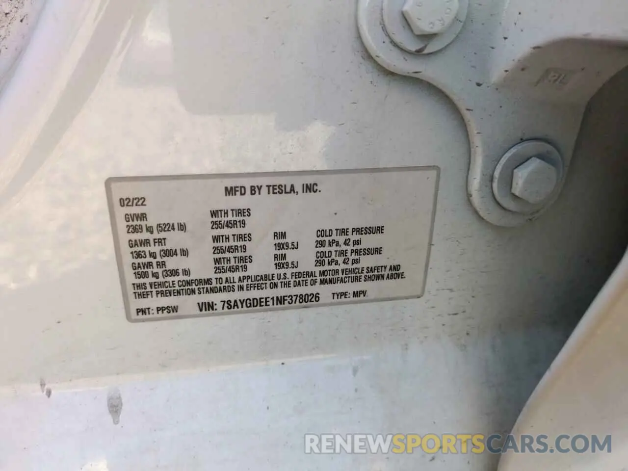 12 Photograph of a damaged car 7SAYGDEE1NF378026 TESLA MODEL Y 2022