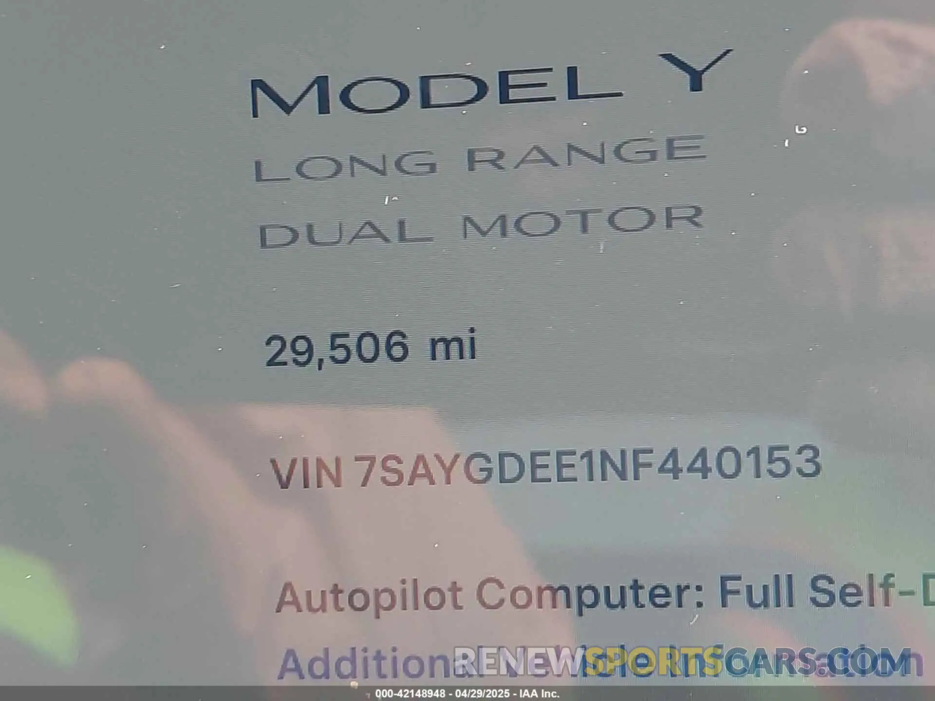 15 Фотография поврежденного автомобиля 7SAYGDEE1NF440153 TESLA MODEL Y 2022