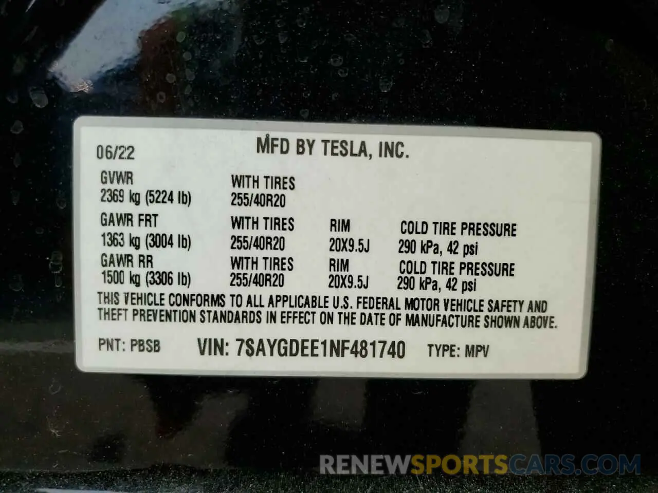 12 Photograph of a damaged car 7SAYGDEE1NF481740 TESLA MODEL Y 2022