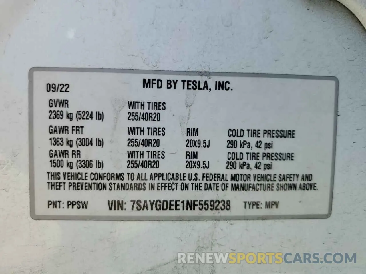 13 Photograph of a damaged car 7SAYGDEE1NF559238 TESLA MODEL Y 2022