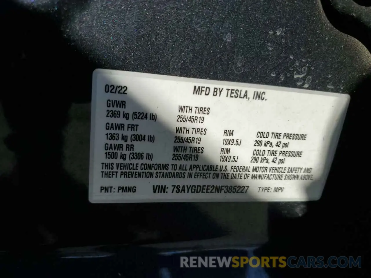 12 Photograph of a damaged car 7SAYGDEE2NF385227 TESLA MODEL Y 2022