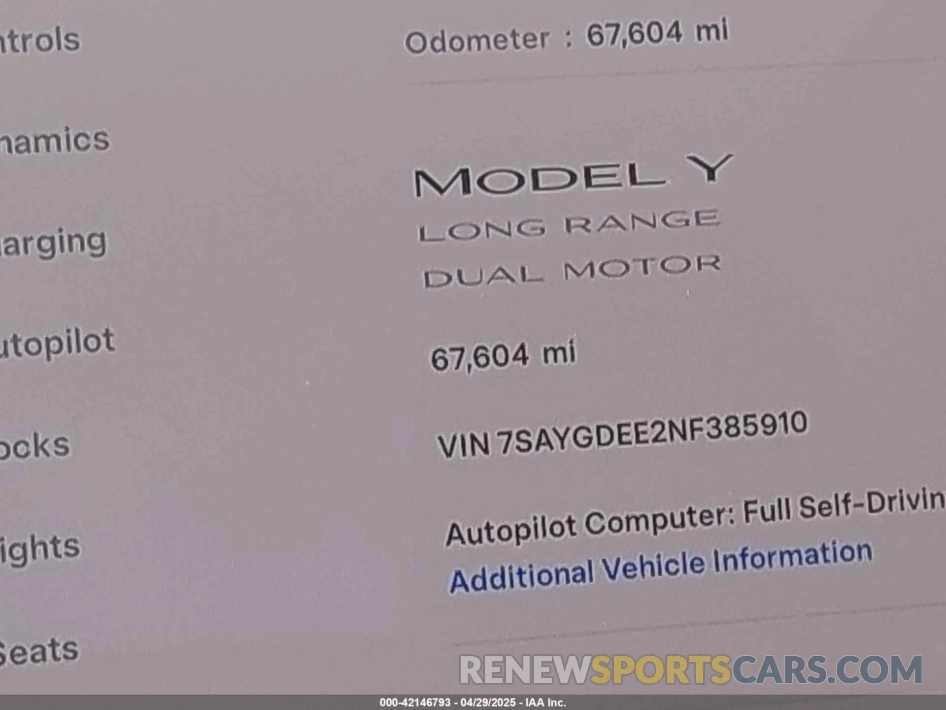 14 Photograph of a damaged car 7SAYGDEE2NF385910 TESLA MODEL Y 2022