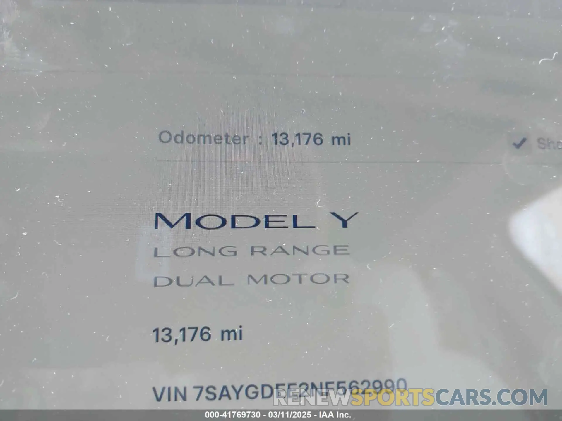 7 Фотография поврежденного автомобиля 7SAYGDEE2NF562990 TESLA MODEL Y 2022
