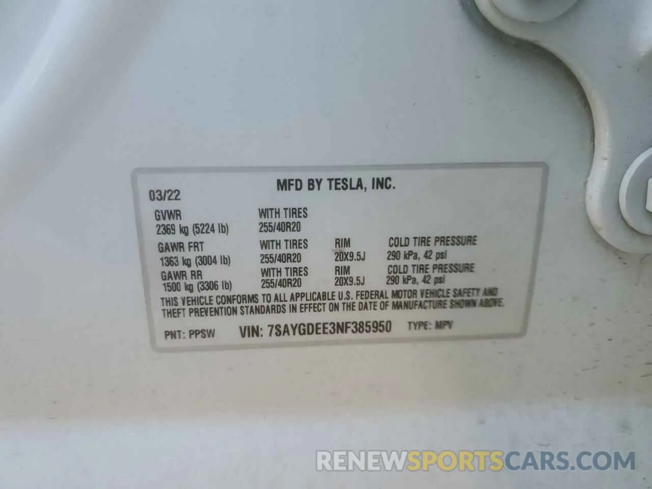 13 Фотография поврежденного автомобиля 7SAYGDEE3NF385950 TESLA MODEL Y 2022