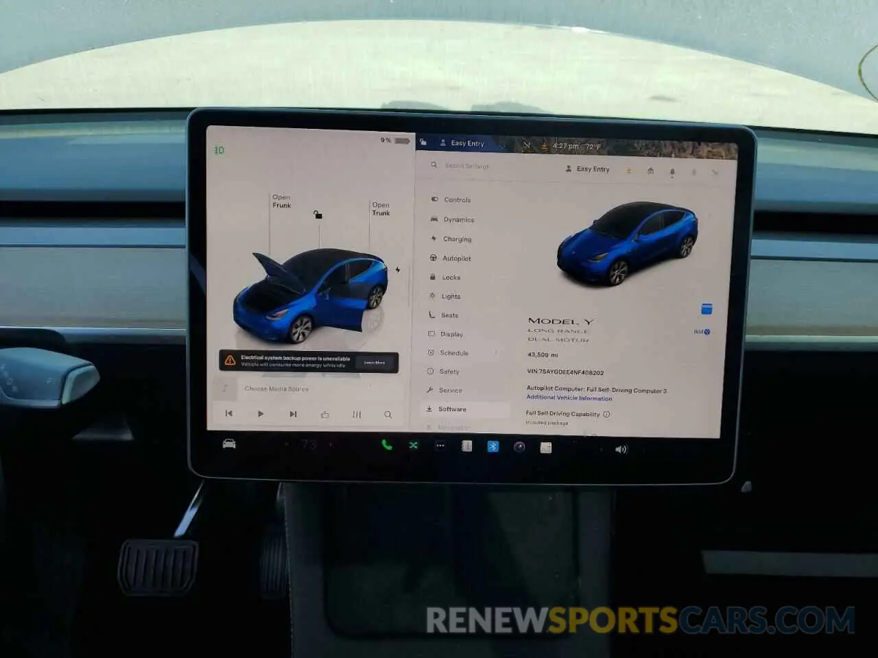 9 Фотография поврежденного автомобиля 7SAYGDEE4NF408202 TESLA MODEL Y 2022