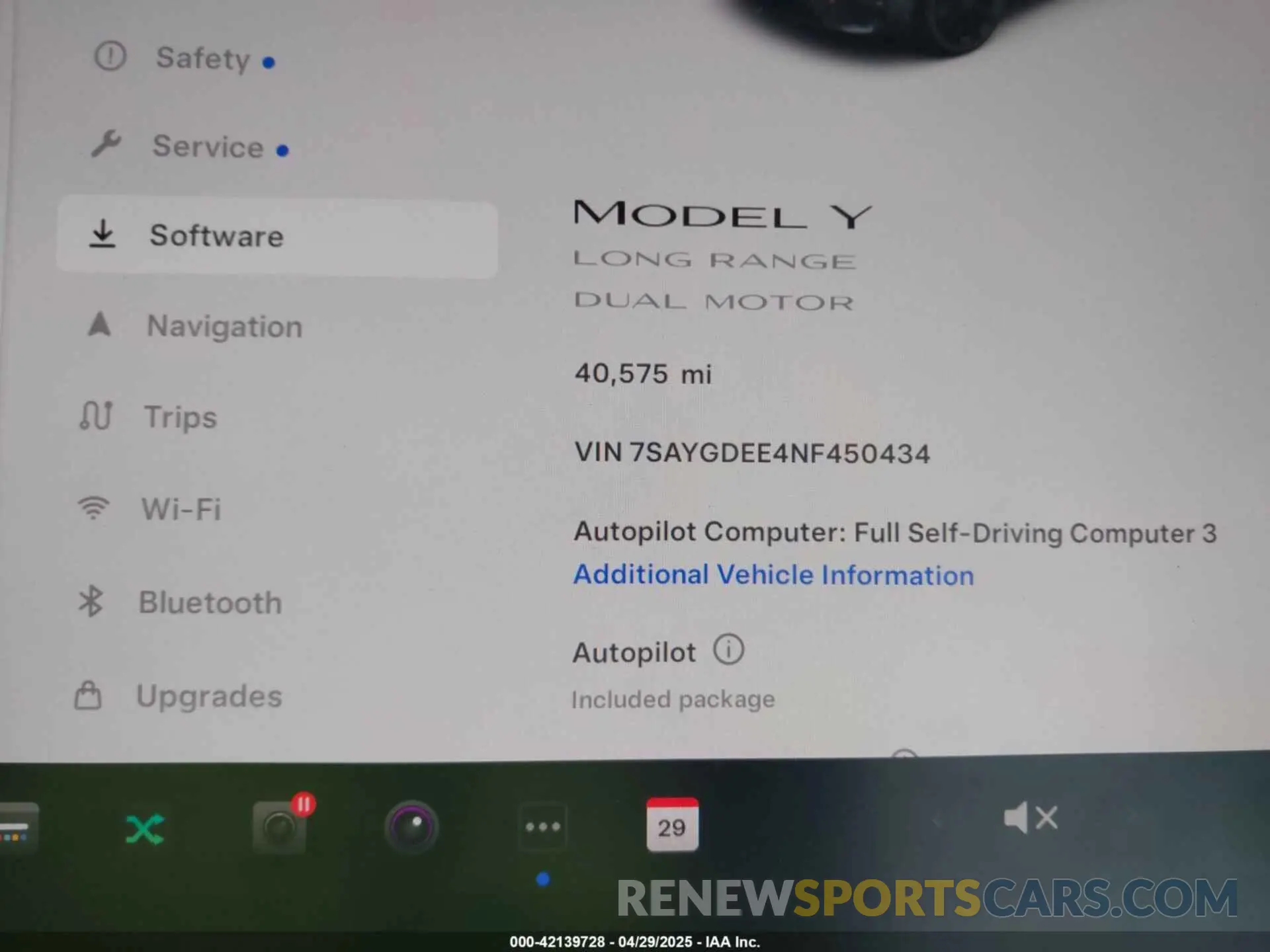 7 Фотография поврежденного автомобиля 7SAYGDEE4NF450434 TESLA MODEL Y 2022
