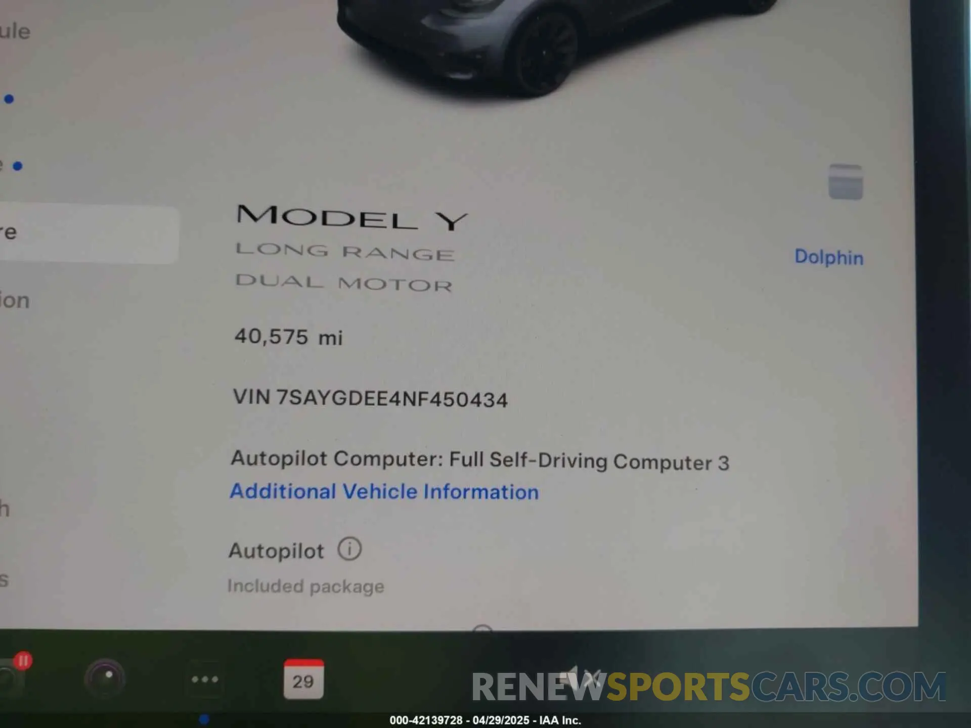 9 Фотография поврежденного автомобиля 7SAYGDEE4NF450434 TESLA MODEL Y 2022