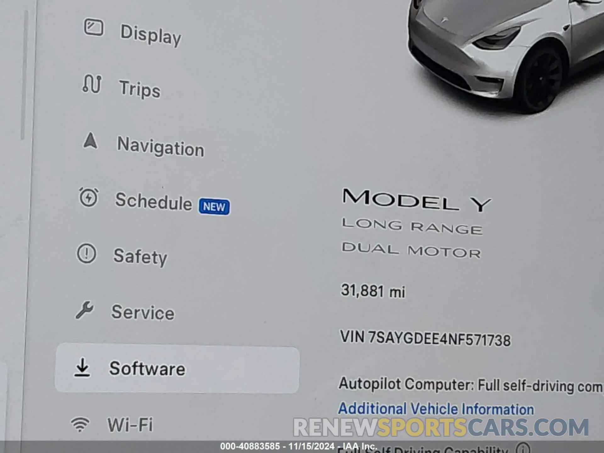 15 Фотография поврежденного автомобиля 7SAYGDEE4NF571738 TESLA MODEL Y 2022