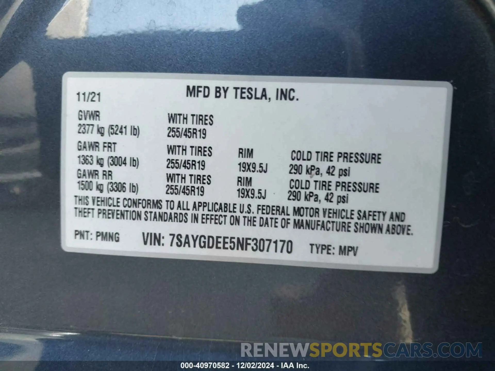 9 Фотография поврежденного автомобиля 7SAYGDEE5NF307170 TESLA MODEL Y 2022