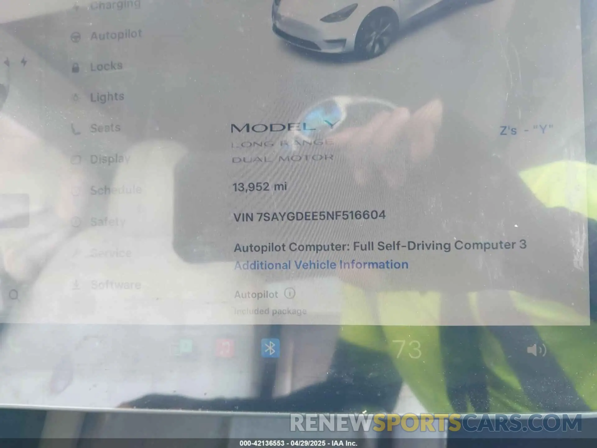 7 Фотография поврежденного автомобиля 7SAYGDEE5NF516604 TESLA MODEL Y 2022