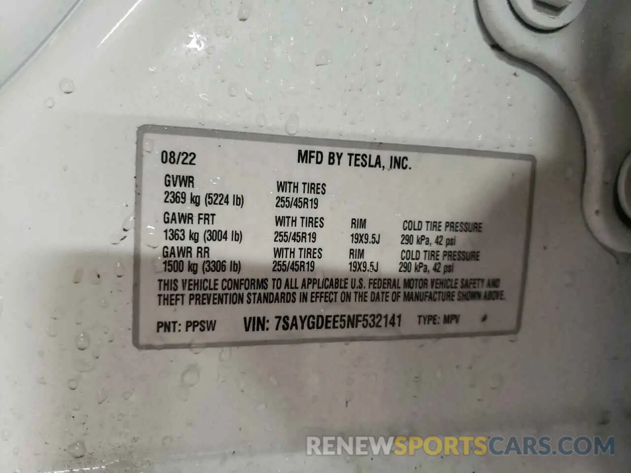 12 Фотография поврежденного автомобиля 7SAYGDEE5NF532141 TESLA MODEL Y 2022