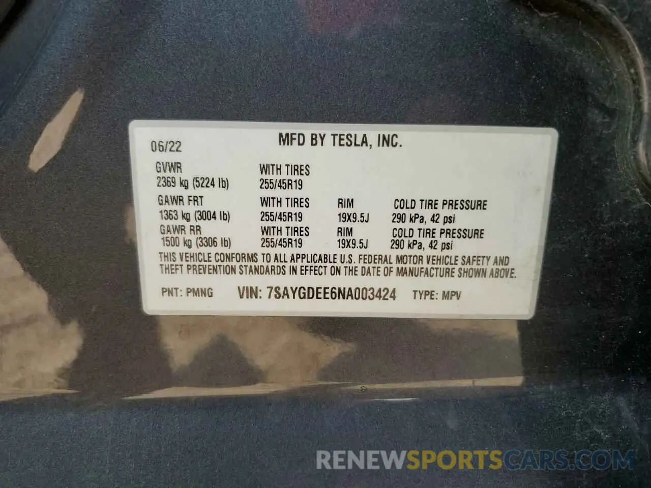 14 Photograph of a damaged car 7SAYGDEE6NA003424 TESLA MODEL Y 2022