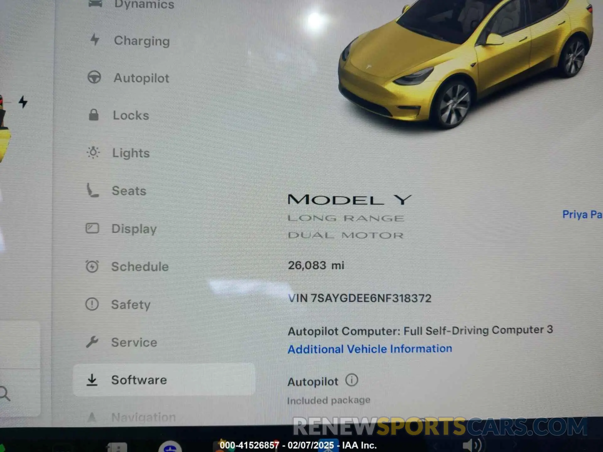 7 Photograph of a damaged car 7SAYGDEE6NF318372 TESLA MODEL Y 2022