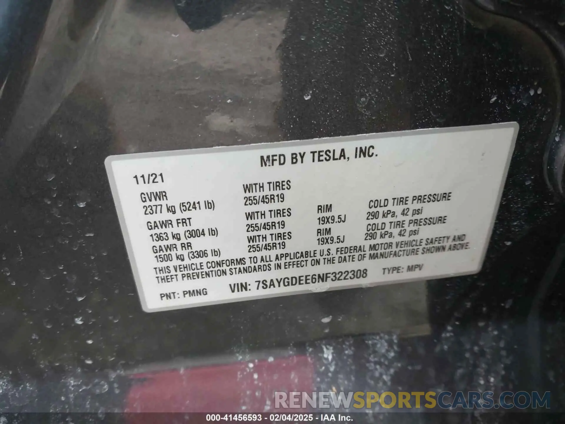 8 Photograph of a damaged car 7SAYGDEE6NF322308 TESLA MODEL Y 2022