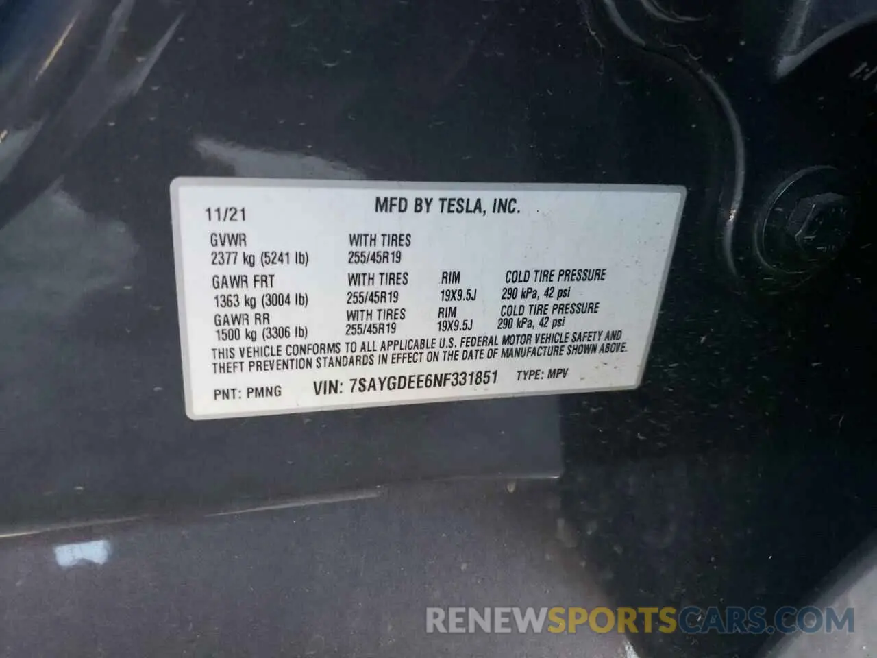 15 Photograph of a damaged car 7SAYGDEE6NF331851 TESLA MODEL Y 2022