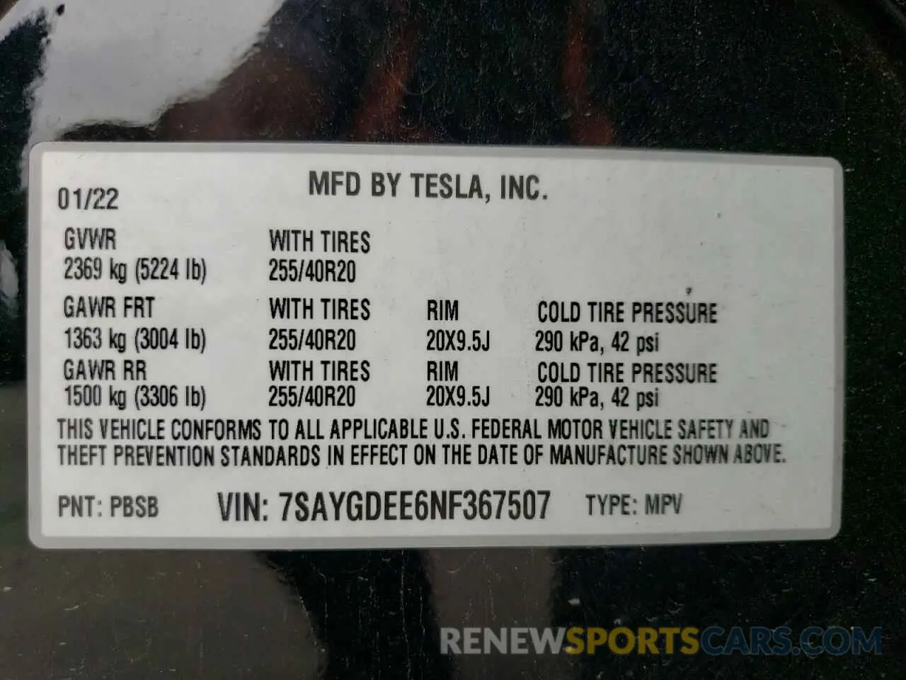 12 Photograph of a damaged car 7SAYGDEE6NF367507 TESLA MODEL Y 2022