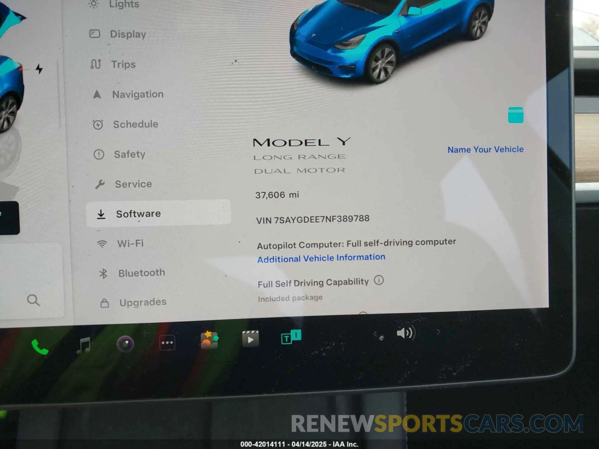 7 Фотография поврежденного автомобиля 7SAYGDEE7NF389788 TESLA MODEL Y 2022