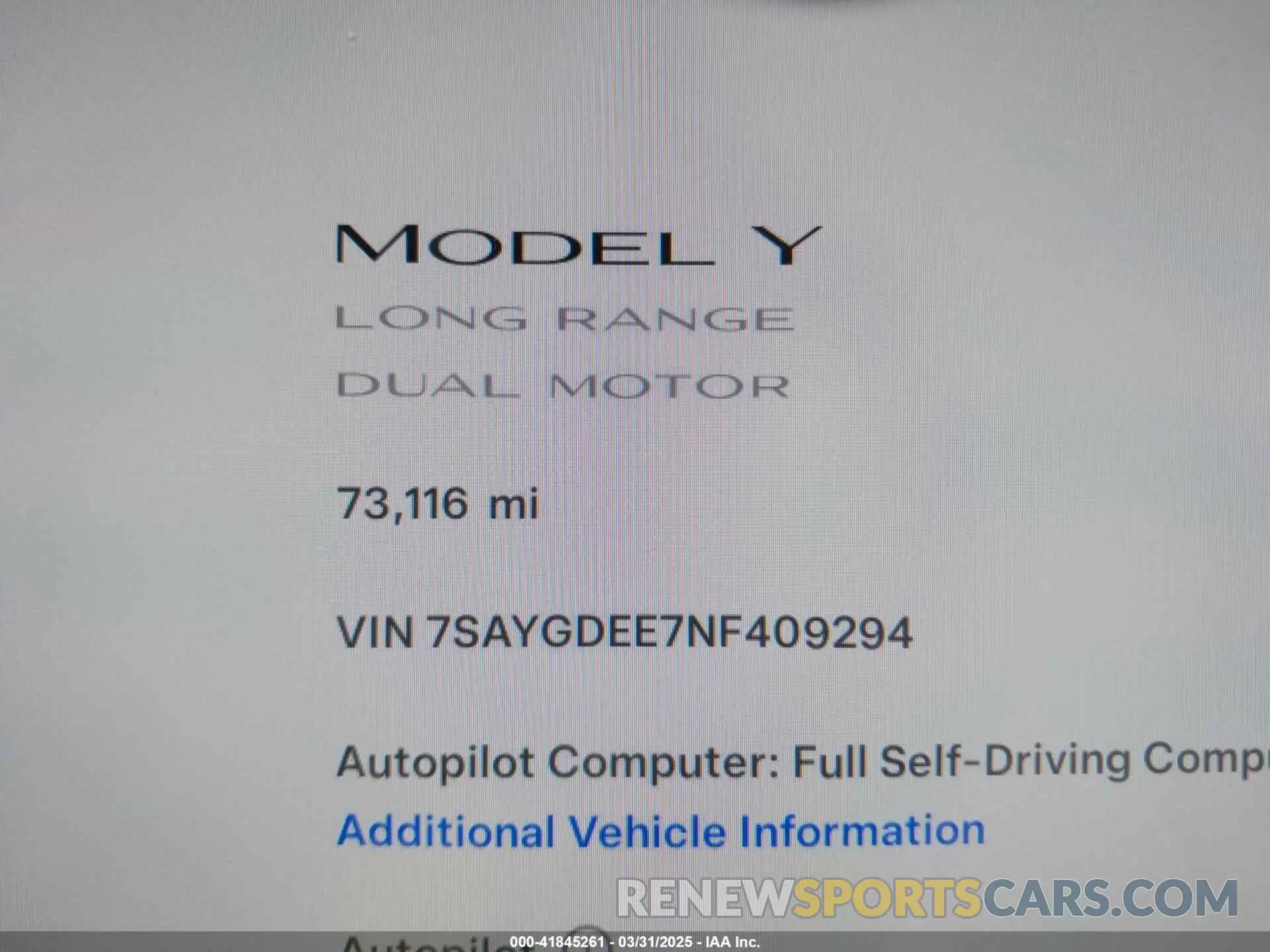 16 Photograph of a damaged car 7SAYGDEE7NF409294 TESLA MODEL Y 2022