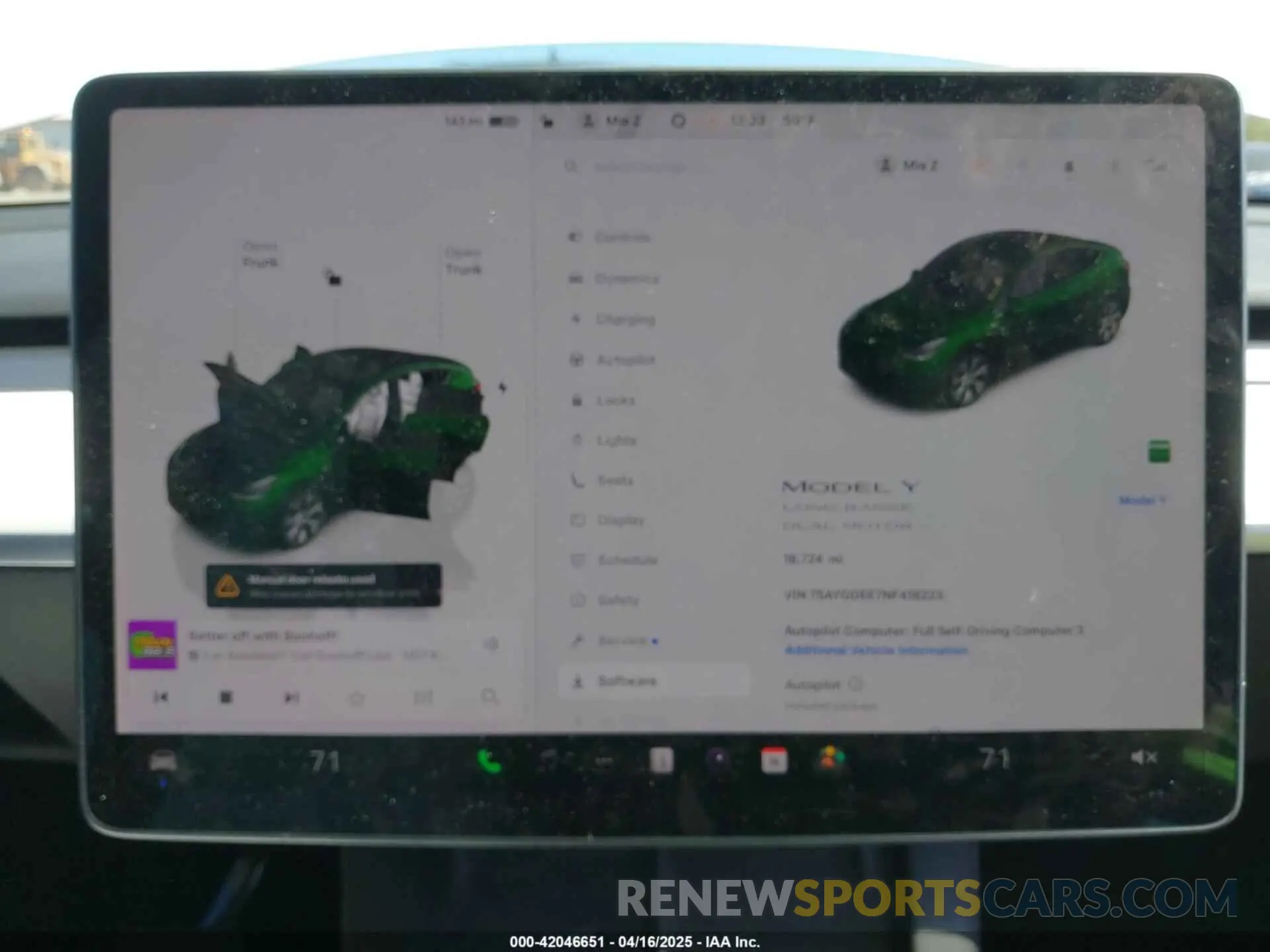 7 Фотография поврежденного автомобиля 7SAYGDEE7NF418223 TESLA MODEL Y 2022