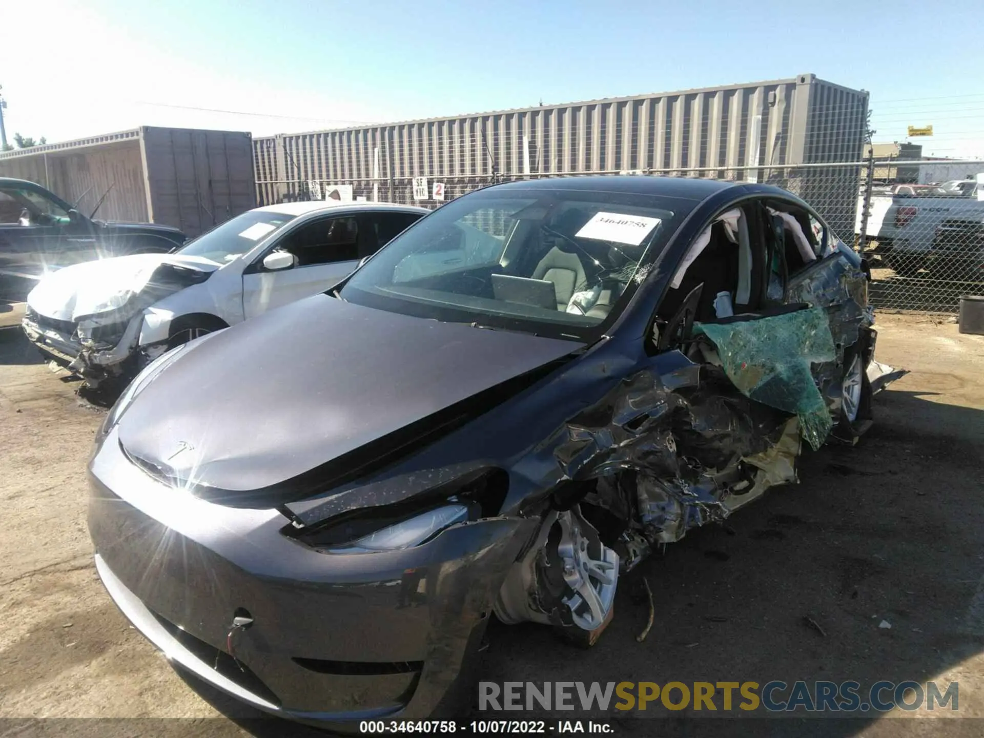 2 Фотография поврежденного автомобиля 7SAYGDEE7NF511338 TESLA MODEL Y 2022
