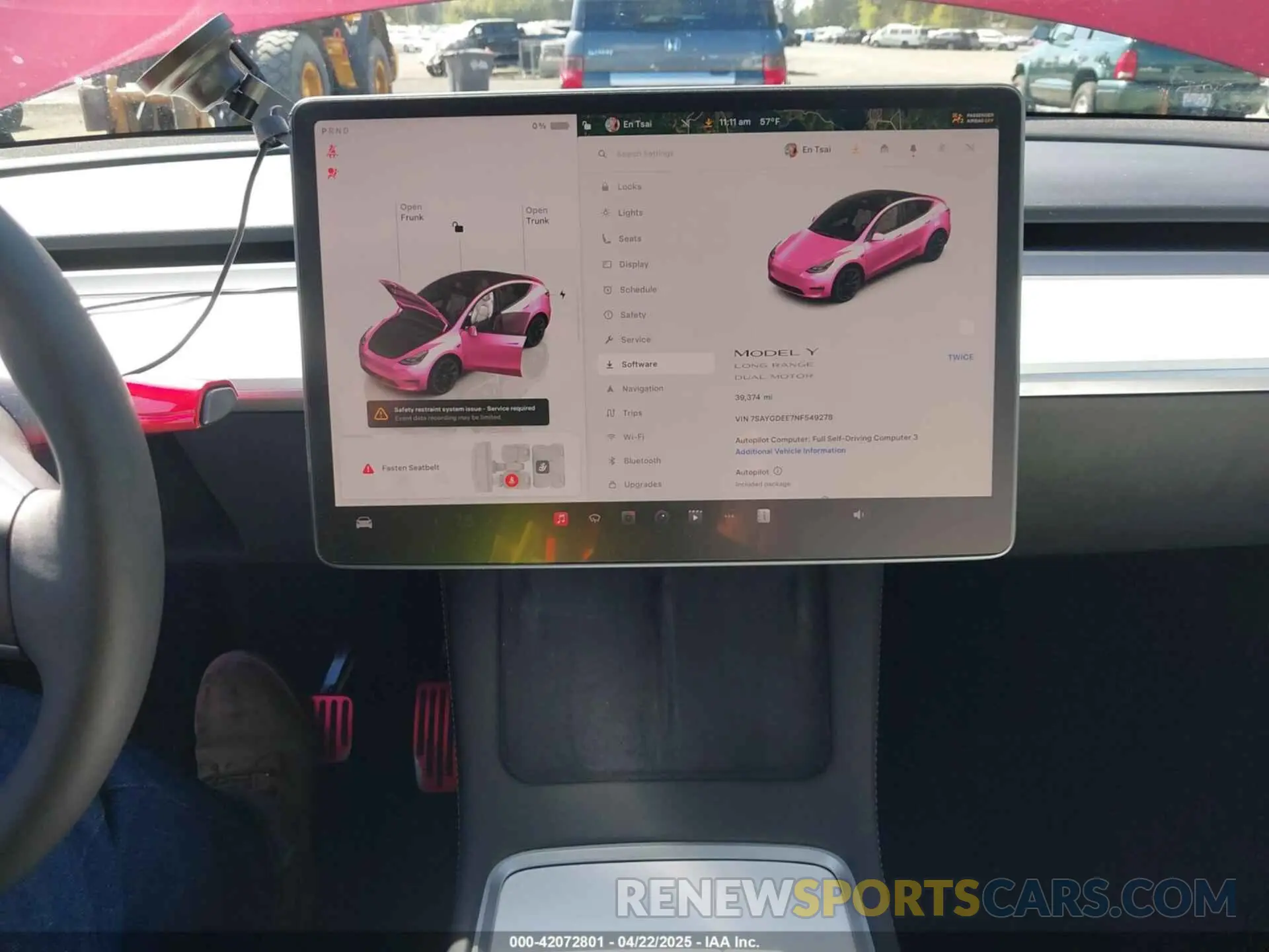 19 Фотография поврежденного автомобиля 7SAYGDEE7NF549278 TESLA MODEL Y 2022