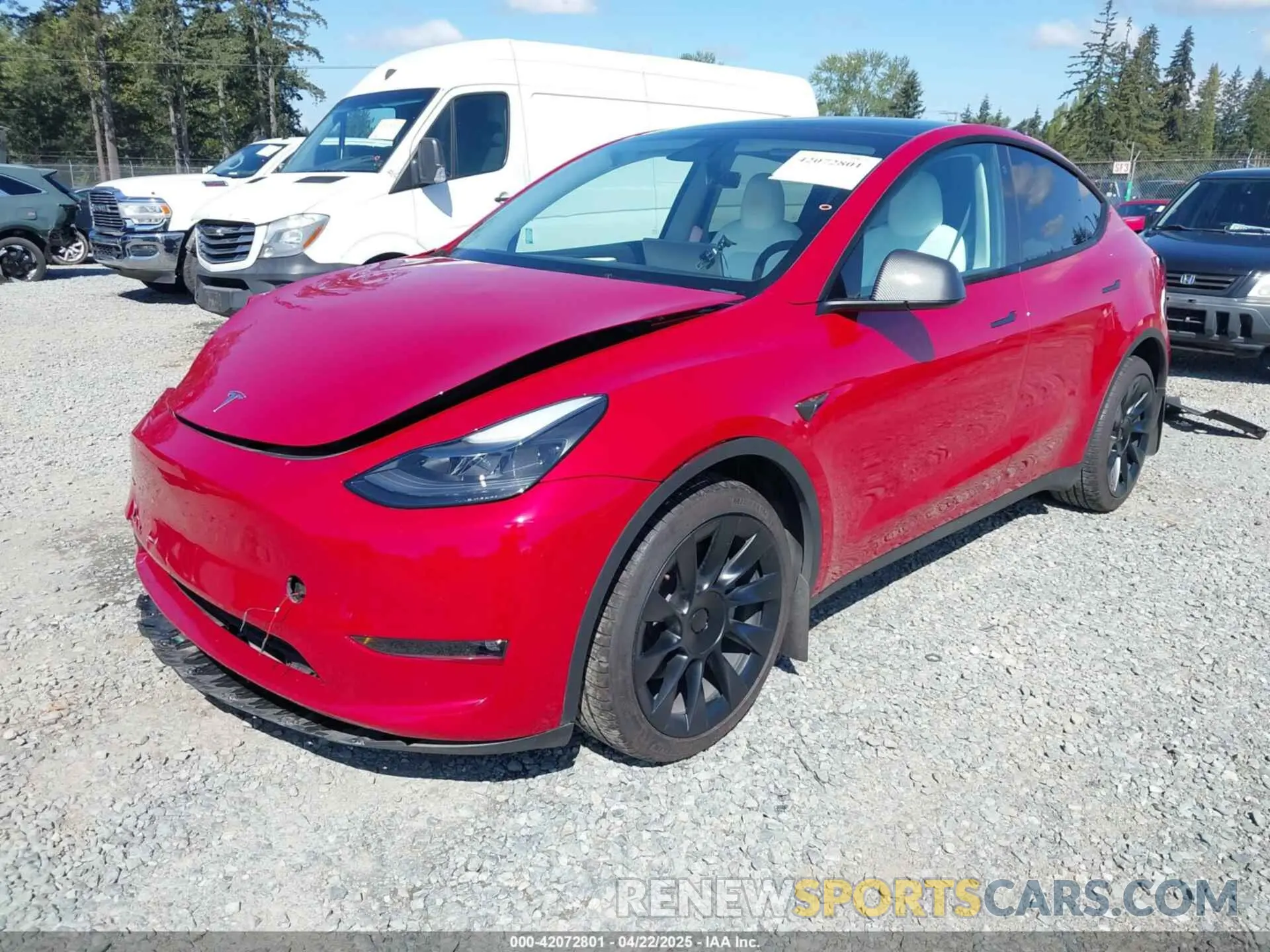 2 Фотография поврежденного автомобиля 7SAYGDEE7NF549278 TESLA MODEL Y 2022