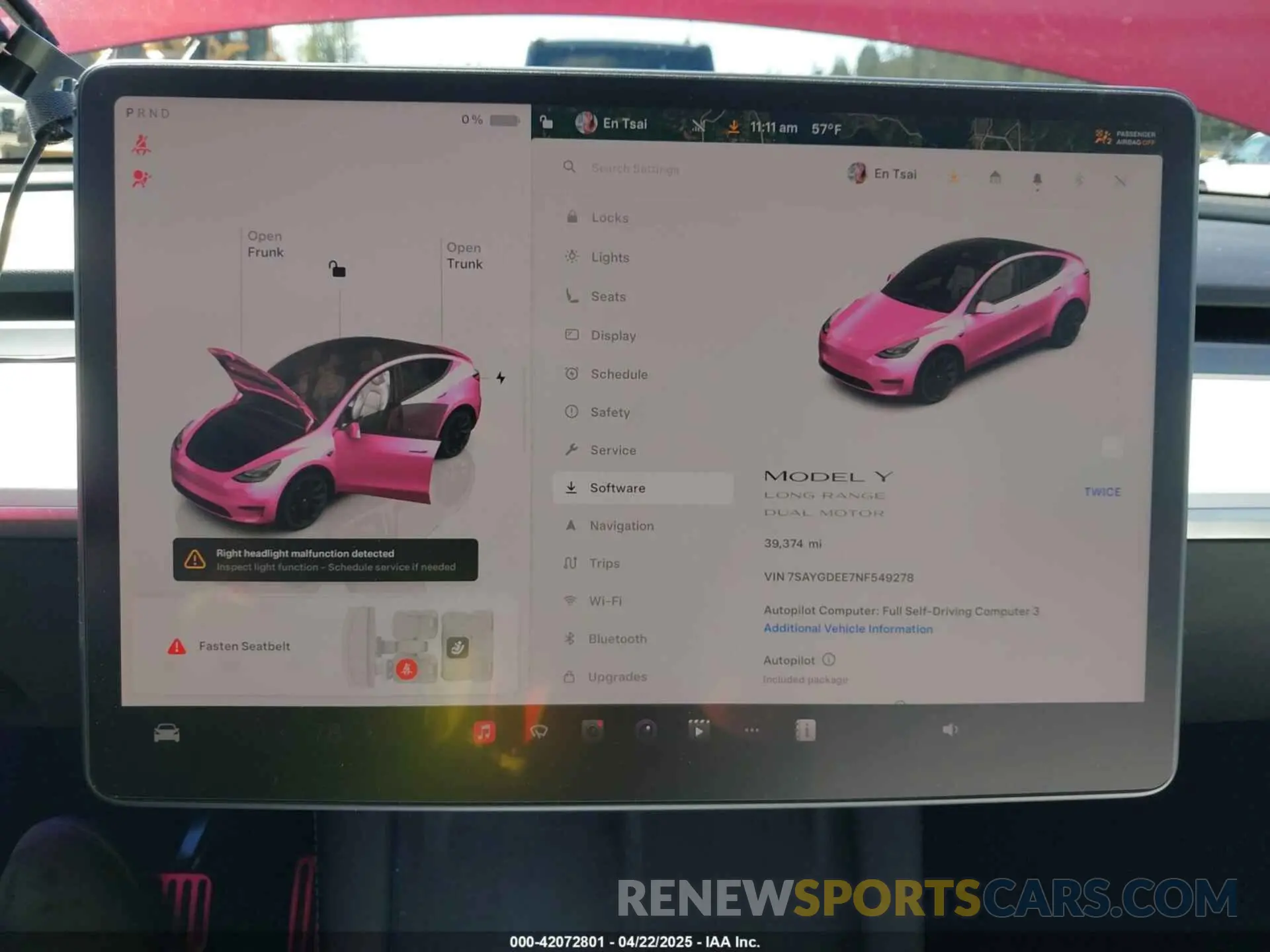 7 Фотография поврежденного автомобиля 7SAYGDEE7NF549278 TESLA MODEL Y 2022