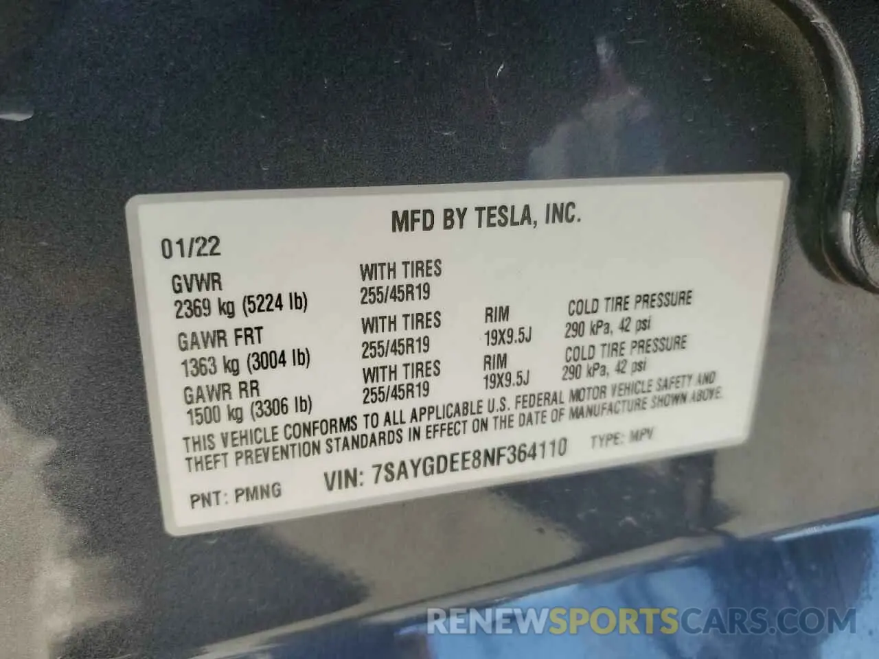 14 Фотография поврежденного автомобиля 7SAYGDEE8NF364110 TESLA MODEL Y 2022