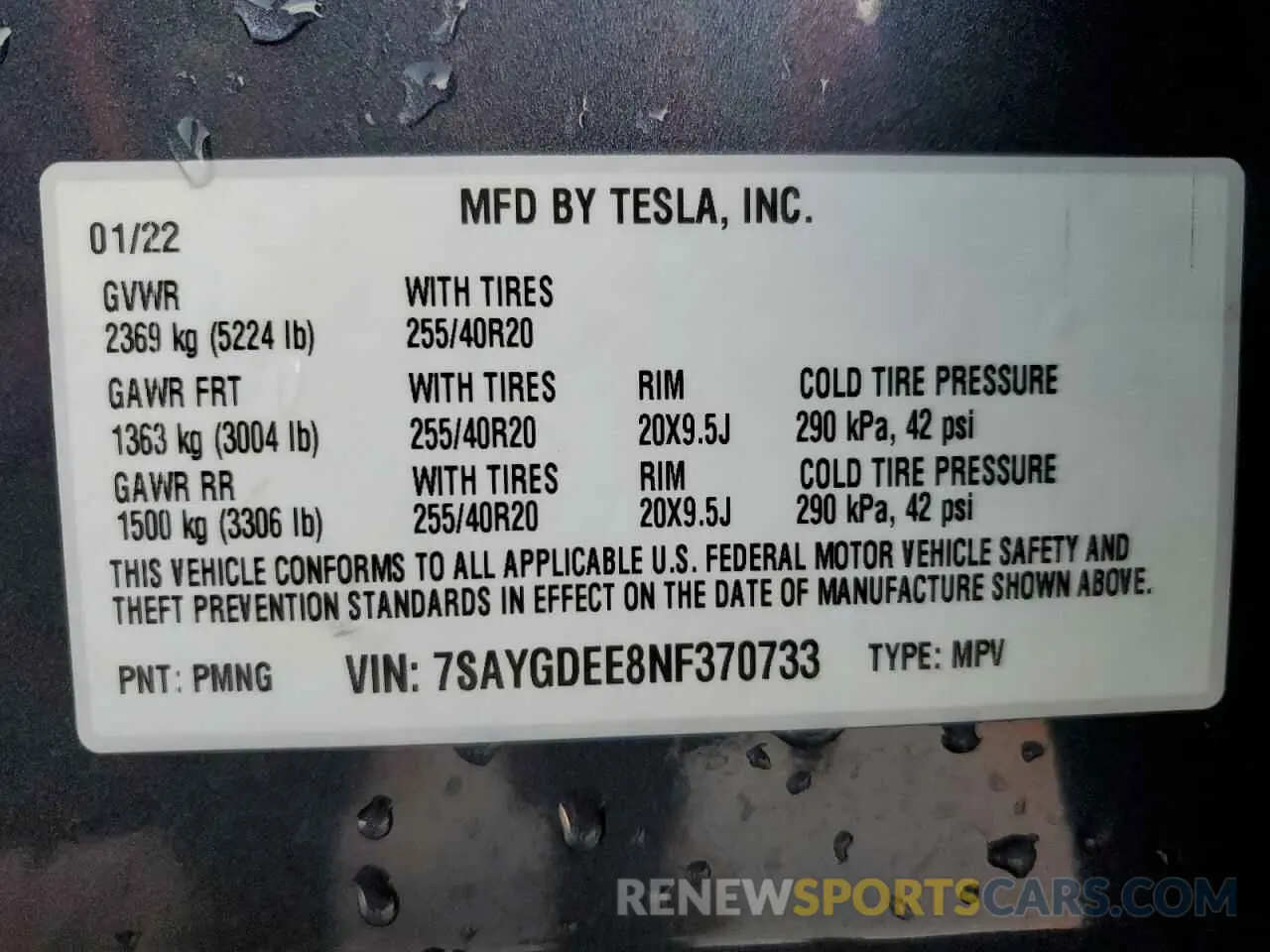 13 Photograph of a damaged car 7SAYGDEE8NF370733 TESLA MODEL Y 2022