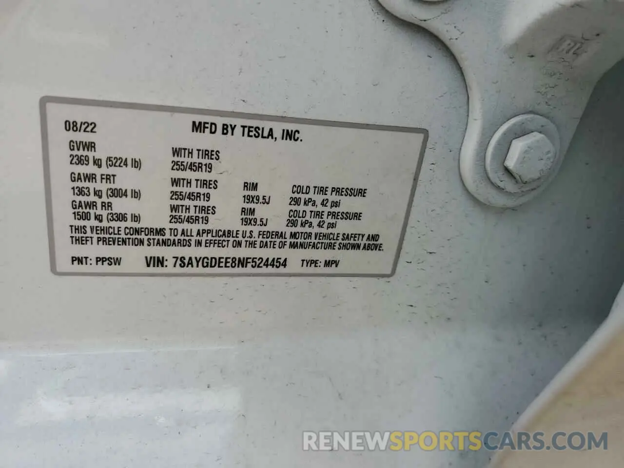 12 Photograph of a damaged car 7SAYGDEE8NF524454 TESLA MODEL Y 2022