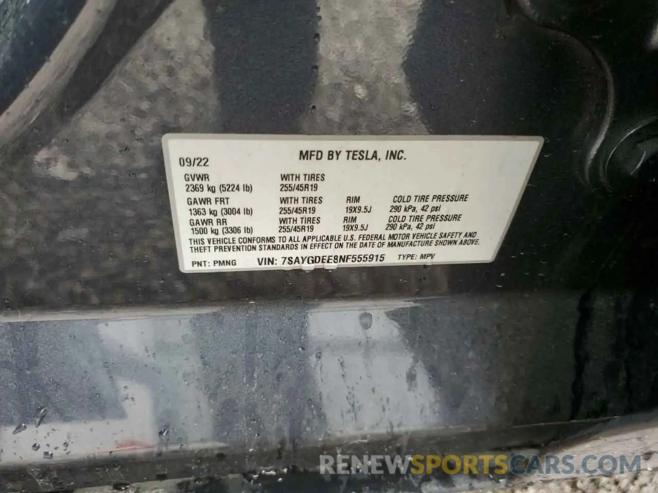 13 Photograph of a damaged car 7SAYGDEE8NF555915 TESLA MODEL Y 2022