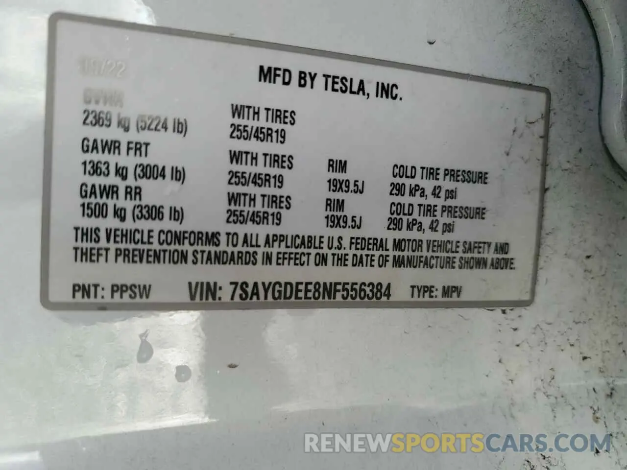13 Photograph of a damaged car 7SAYGDEE8NF556384 TESLA MODEL Y 2022