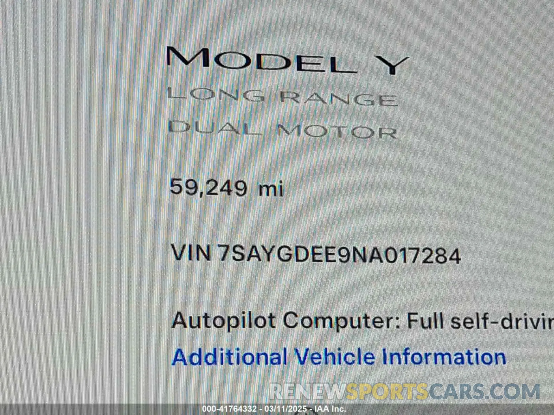 14 Фотография поврежденного автомобиля 7SAYGDEE9NA017284 TESLA MODEL Y 2022