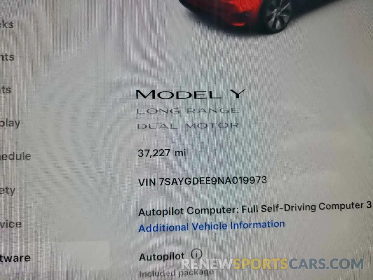 9 Фотография поврежденного автомобиля 7SAYGDEE9NA019973 TESLA MODEL Y 2022