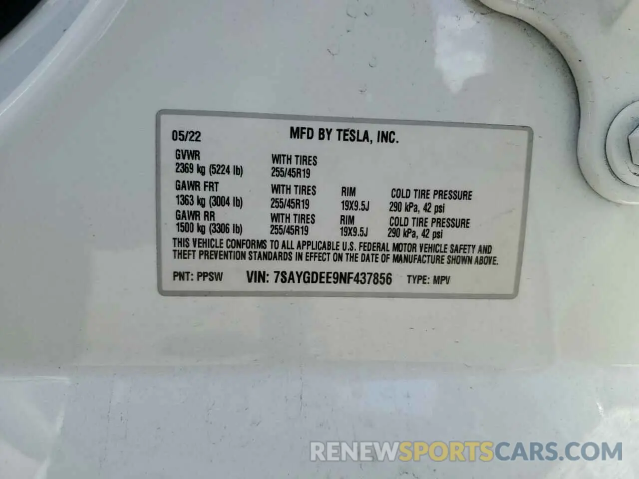 14 Photograph of a damaged car 7SAYGDEE9NF437856 TESLA MODEL Y 2022