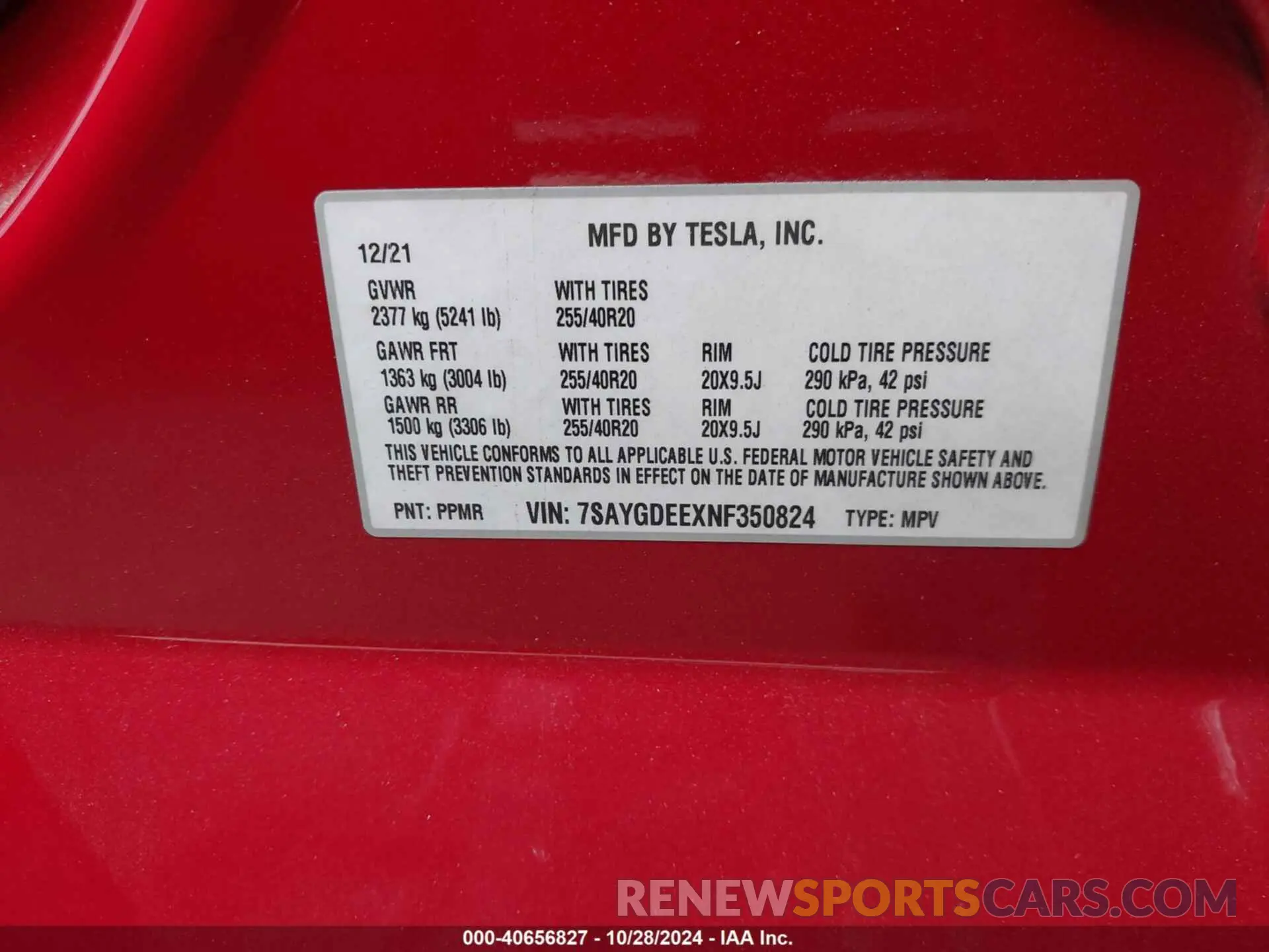 9 Photograph of a damaged car 7SAYGDEEXNF350824 TESLA MODEL Y 2022