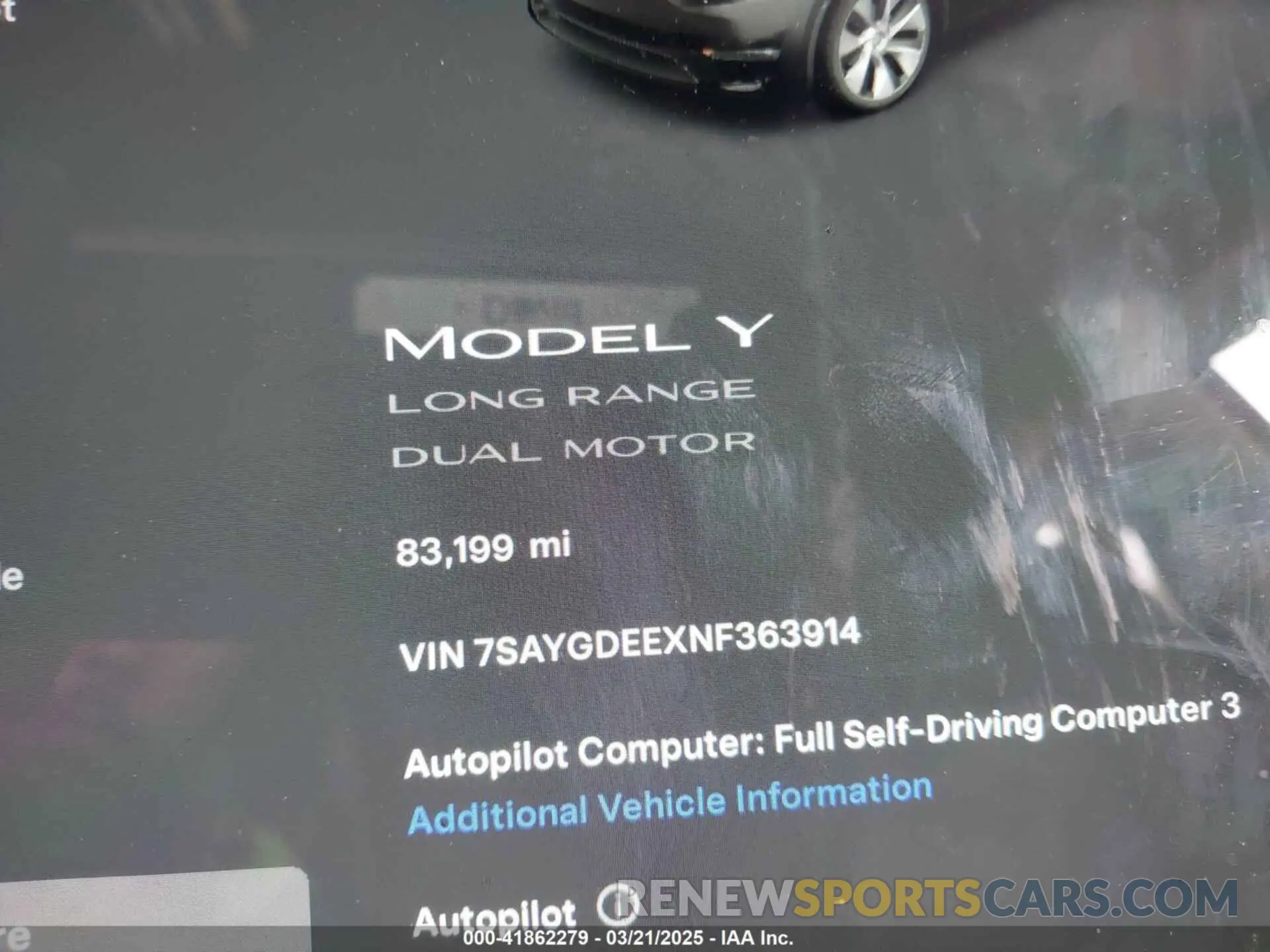 15 Фотография поврежденного автомобиля 7SAYGDEEXNF363914 TESLA MODEL Y 2022