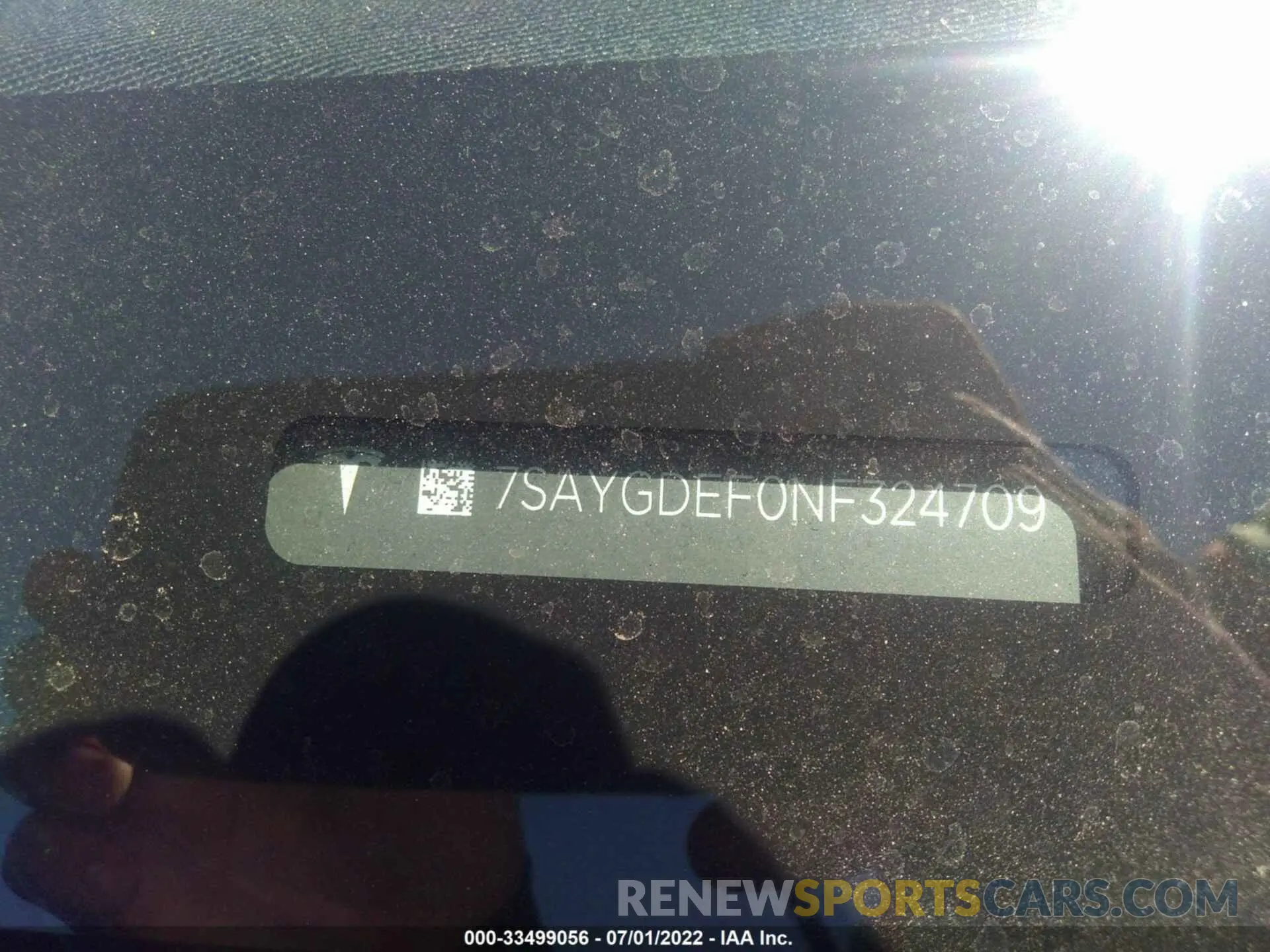9 Photograph of a damaged car 7SAYGDEF0NF324709 TESLA MODEL Y 2022