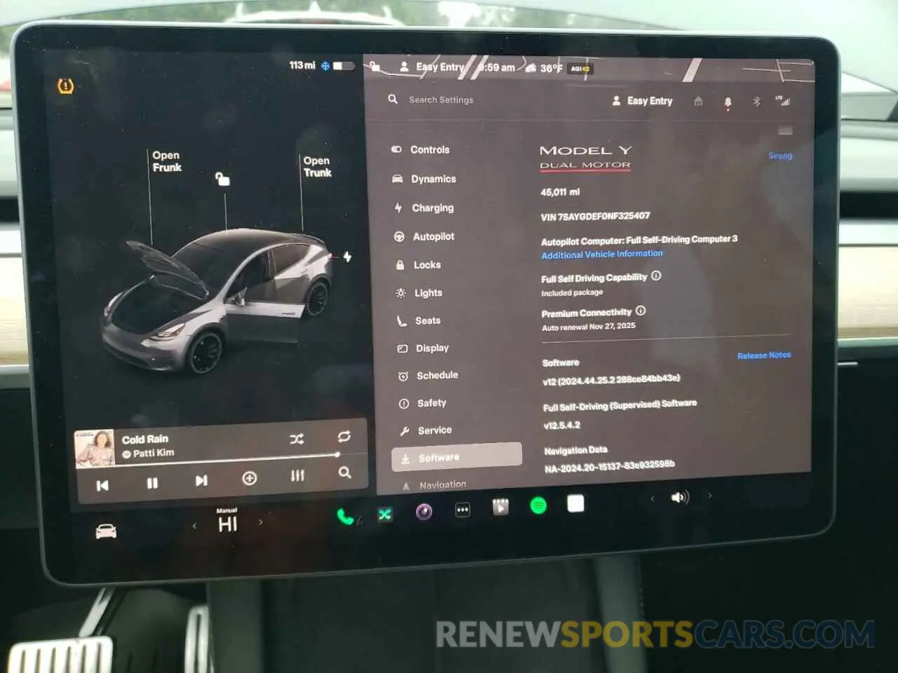 9 Фотография поврежденного автомобиля 7SAYGDEF0NF325407 TESLA MODEL Y 2022