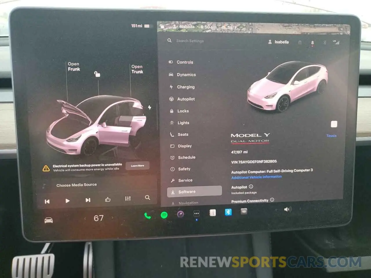 9 Фотография поврежденного автомобиля 7SAYGDEF0NF382805 TESLA MODEL Y 2022