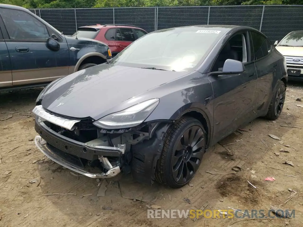 2 Photograph of a damaged car 7SAYGDEF1NF373532 TESLA MODEL Y 2022