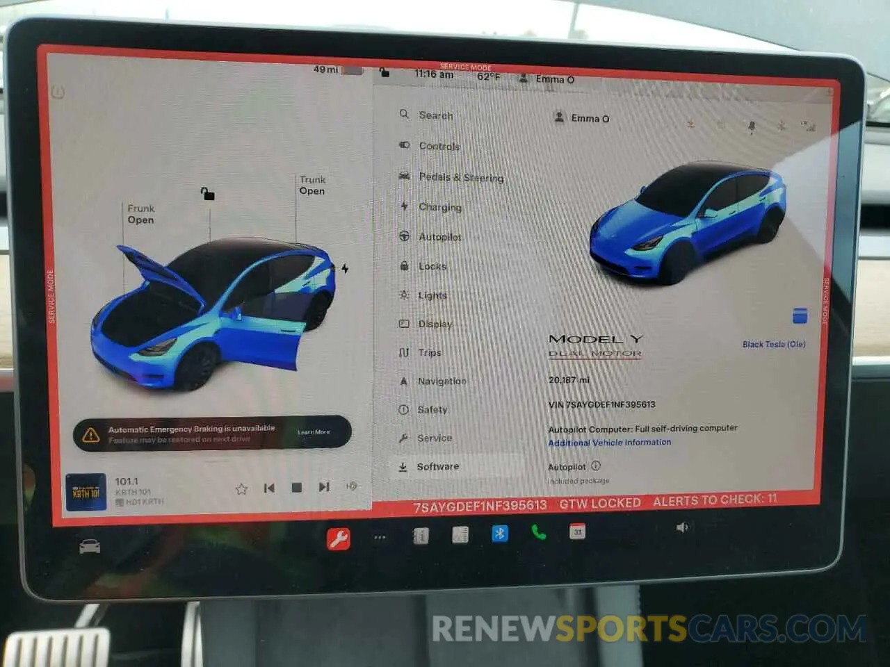 9 Фотография поврежденного автомобиля 7SAYGDEF1NF395613 TESLA MODEL Y 2022